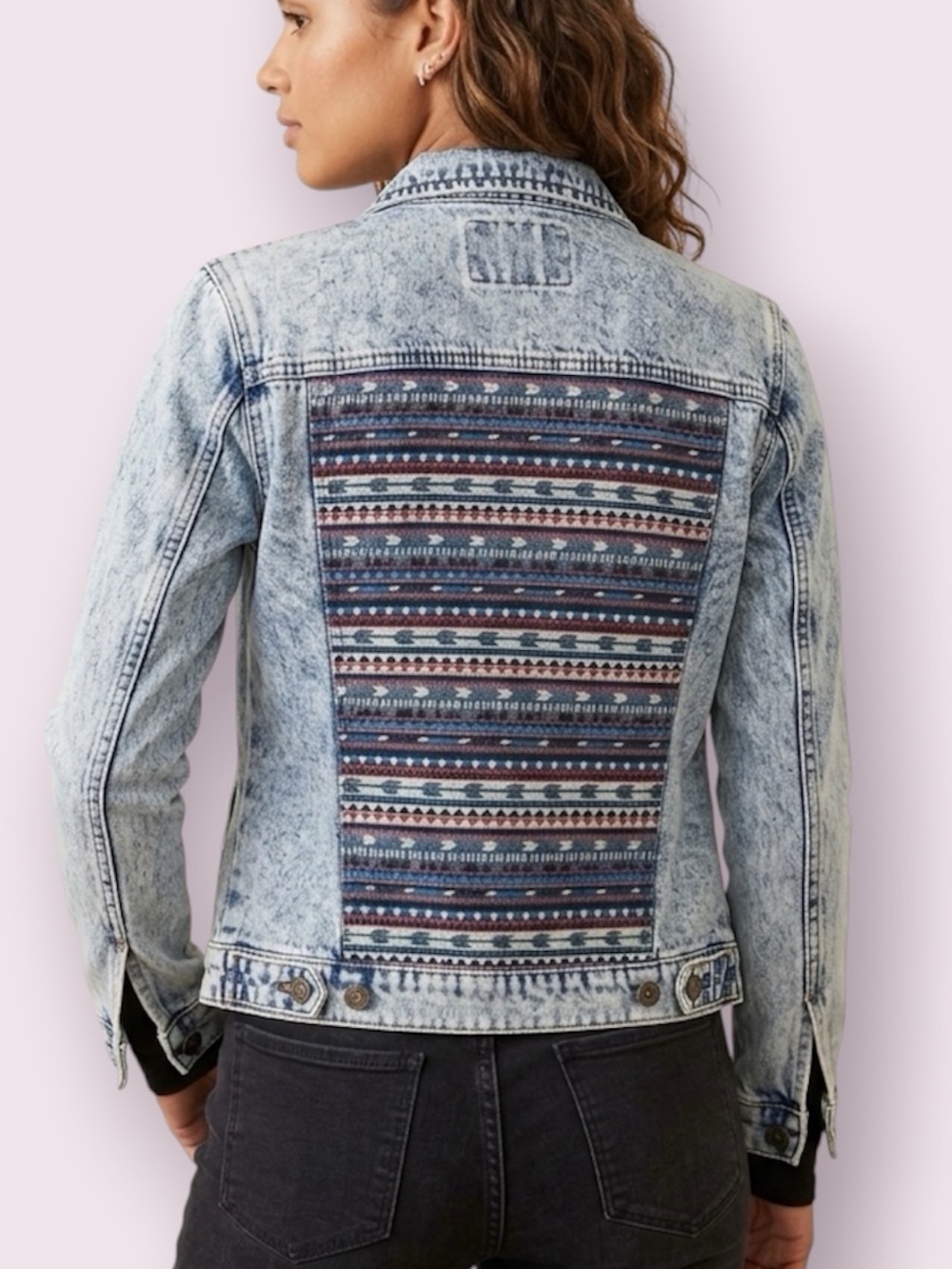 Carmar Southwestern Distressed Denim Jacket Size XS